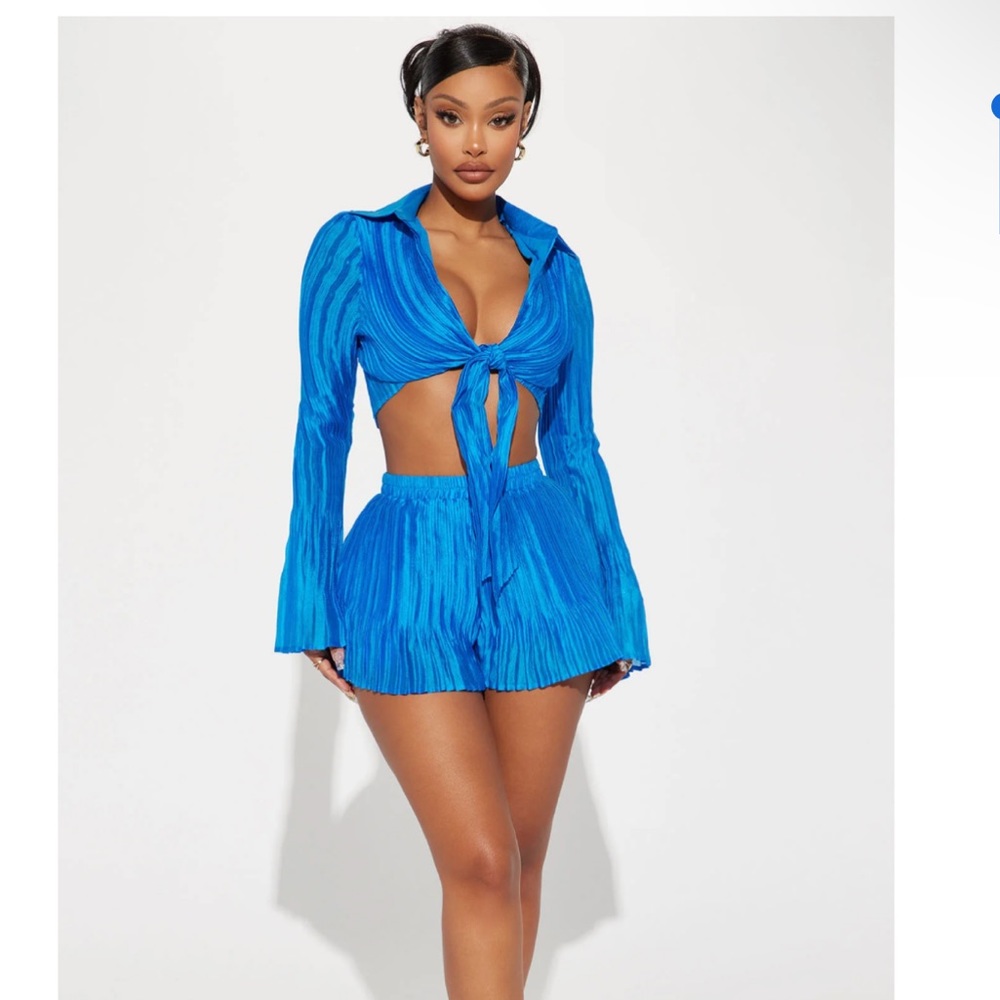 Blue short set